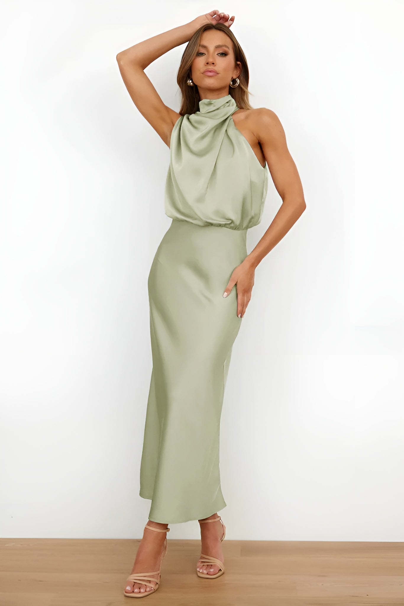 Damska Elegancka Sukienka Koktajlowa Z Satyny | Lśniący Look
