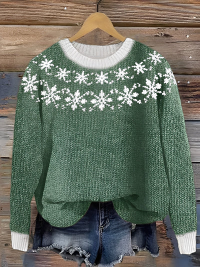 Sweter Damski Zimowy | Wełniany z Klasycznym Wzorem