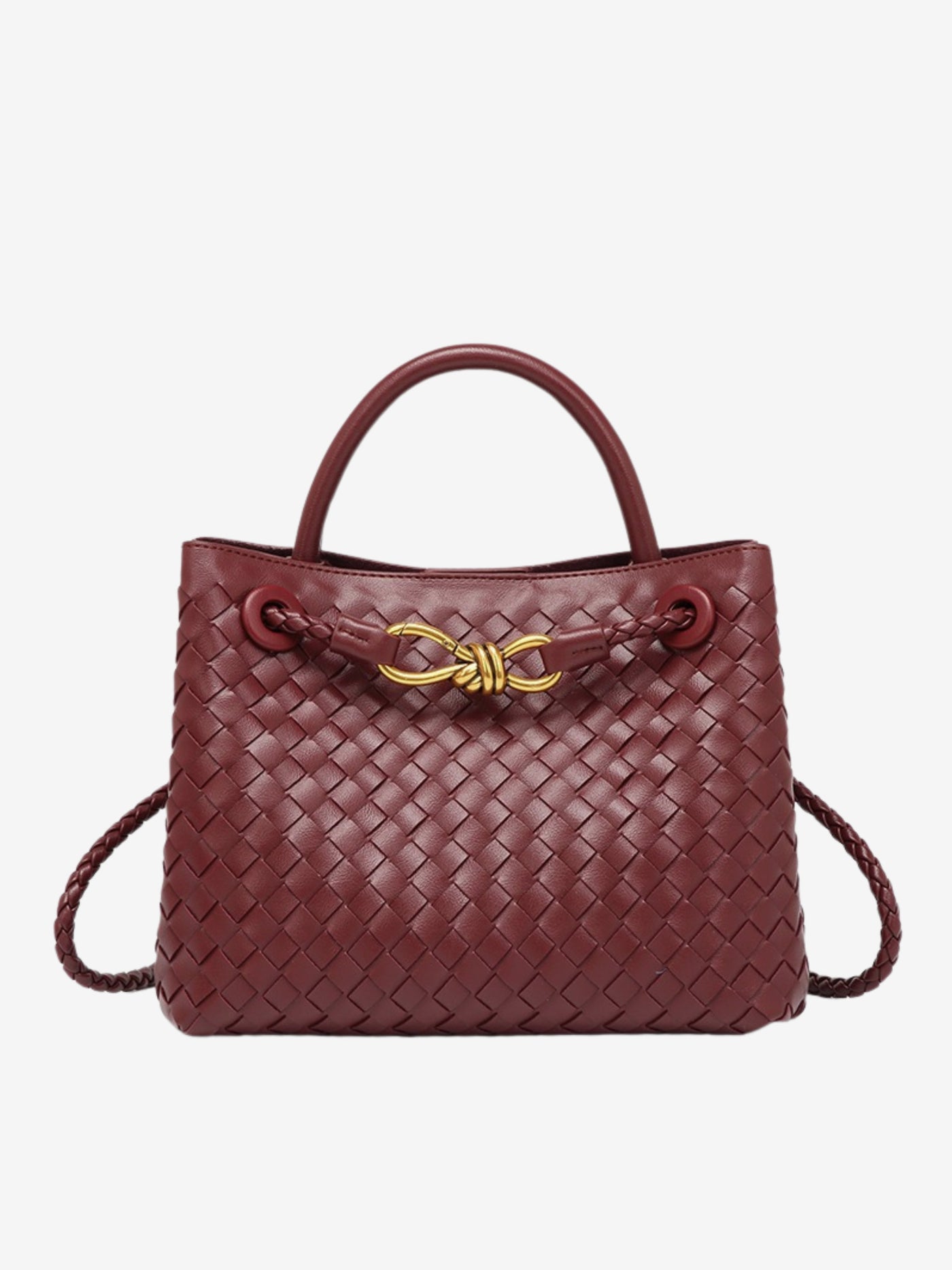 Stylowa Torebka Pleciona | Shopper Z Uchem Górnym