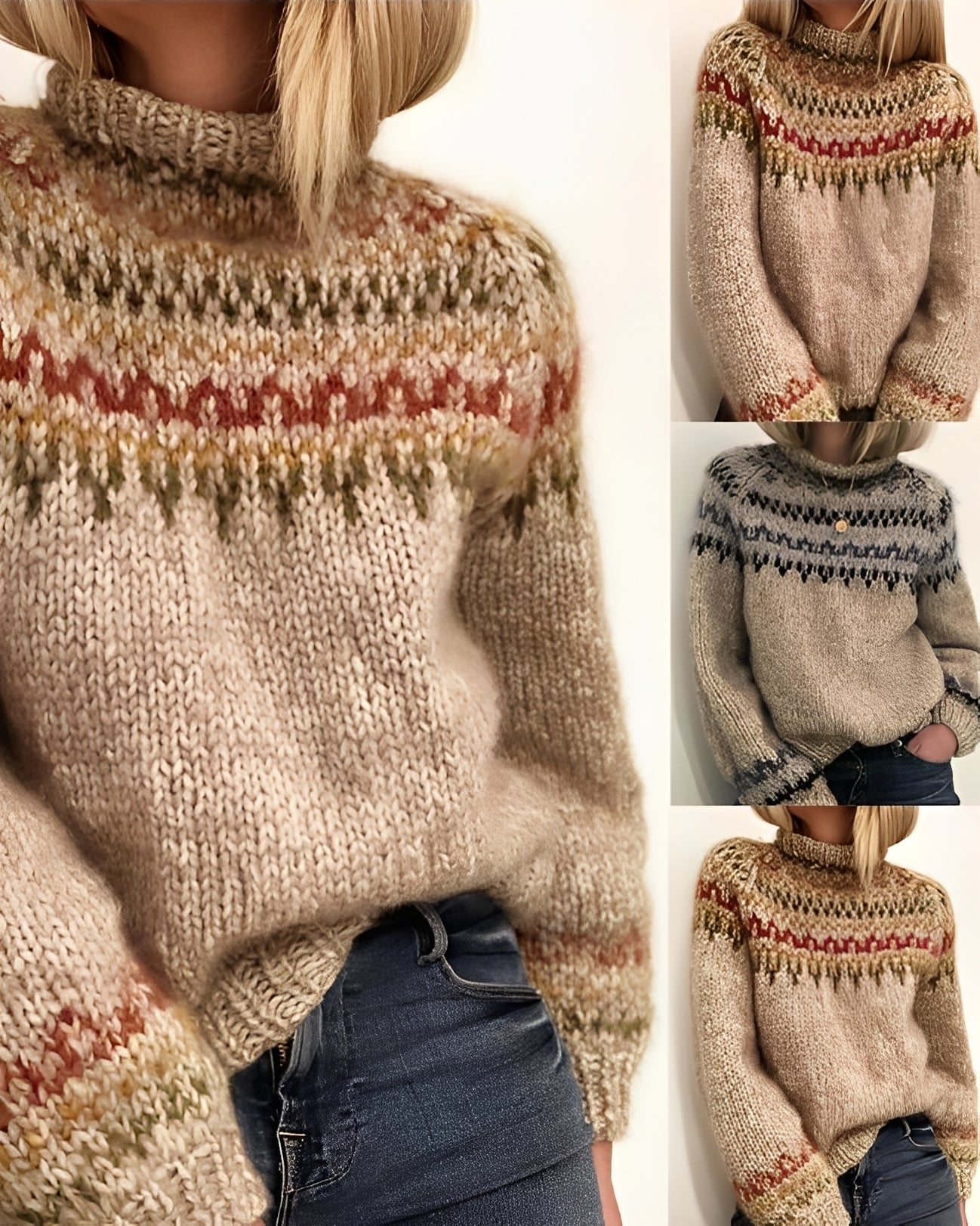 Damski Sweter Z Wysokim Kołnierzem | Klasyczny i Wygodny