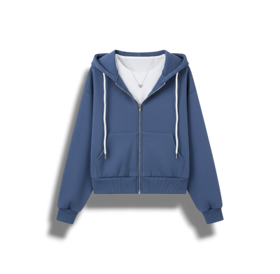 Krótka Zimowa Bluza z Kapturem – Bluza w Stylu Warstwowym