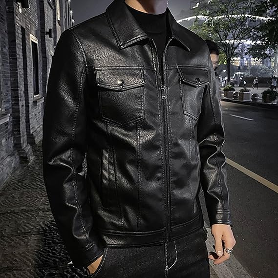 Płaszcz Zimowy na Napy – Styl Biker i Biznesowy