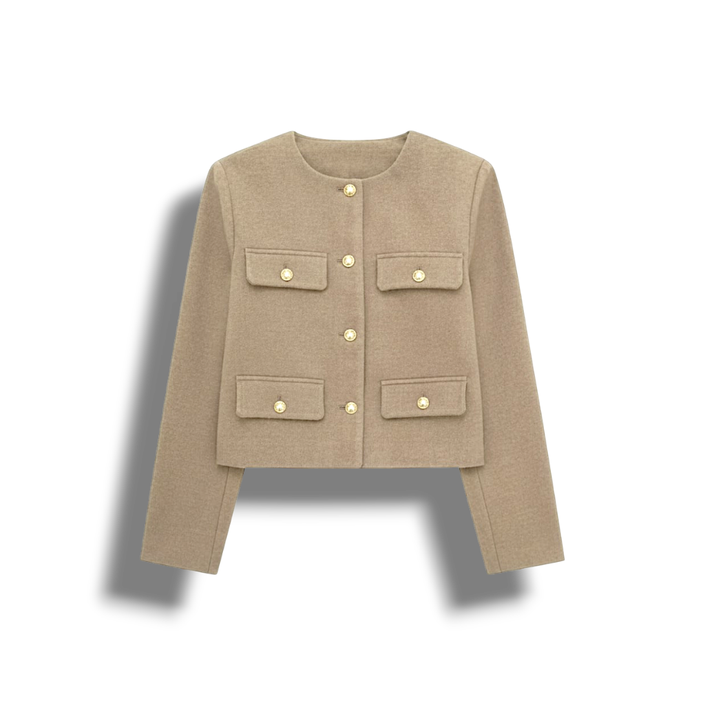 Stylowy Krótki Vintage Kardigan – Detale Z Guzikami