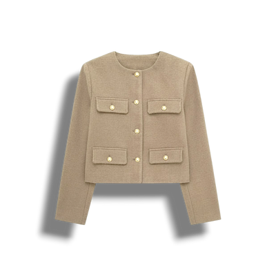 Stylowy Krótki Vintage Kardigan – Detale Z Guzikami