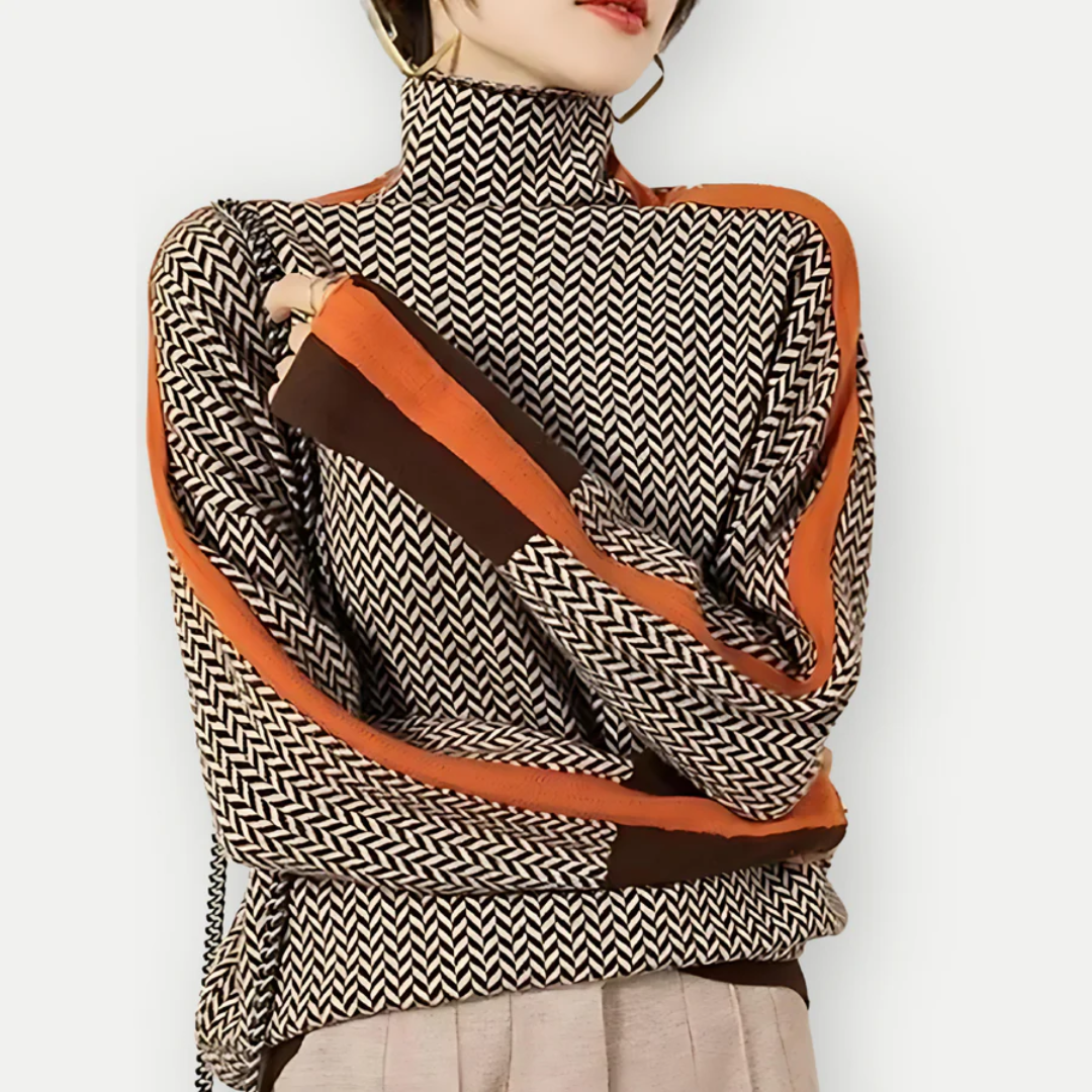 Sweter Dzianinowy z Golfem – Modny i Nowoczesny