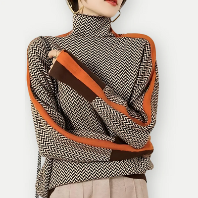 Sweter Dzianinowy z Golfem – Modny i Nowoczesny