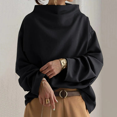 Stylowy Sweter Z Golfem | Czarny Na Co Dzień