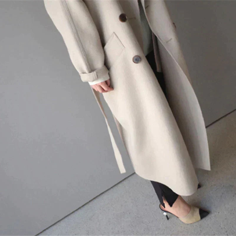 Stylowy Długi Płaszcz | Komfort I Minimalistyczny Look