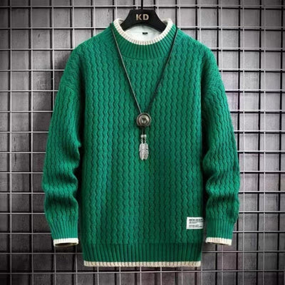 Sweter z Diamentowym Wzorem – Sweter z Okrągłym Dekoltem