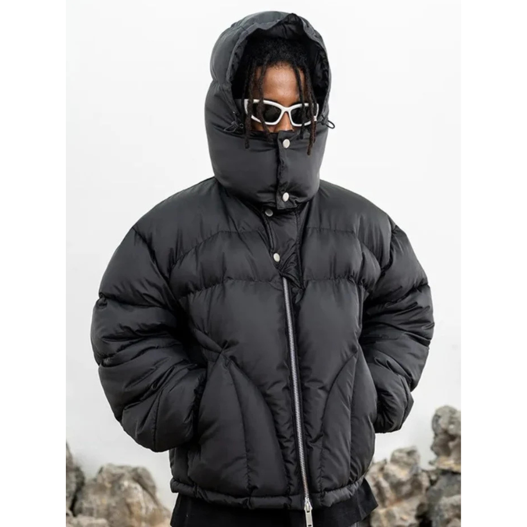Parka z Kapturem w Stylu Hip-Hop – Oversize Zimowa Kurtka