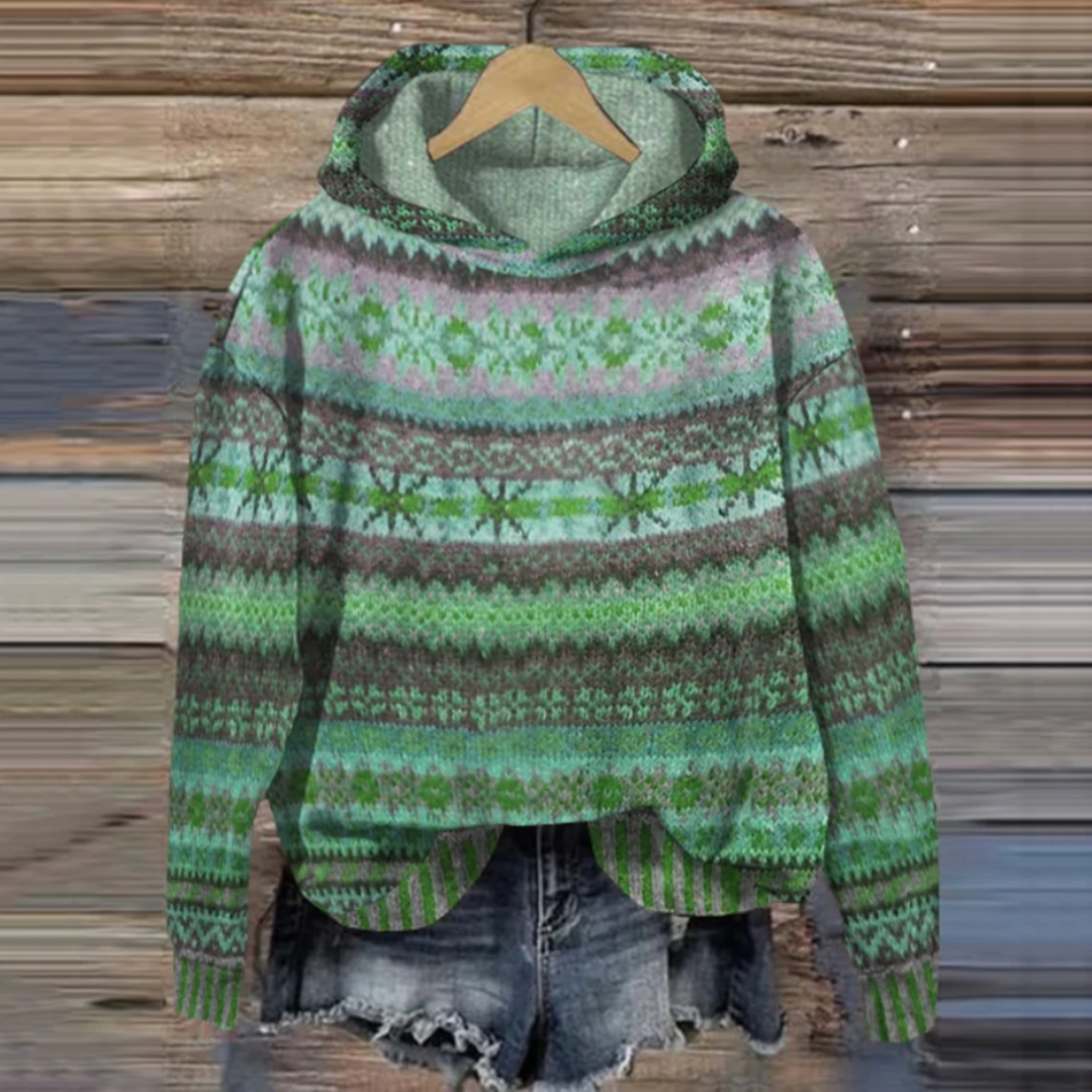 Luźna Vintage Bluza Z Kapturem Dla Pań