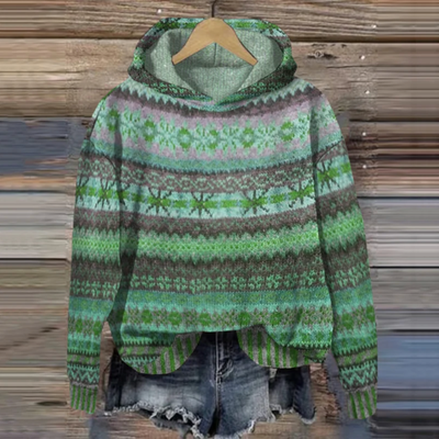 Luźna Vintage Bluza Z Kapturem Dla Pań