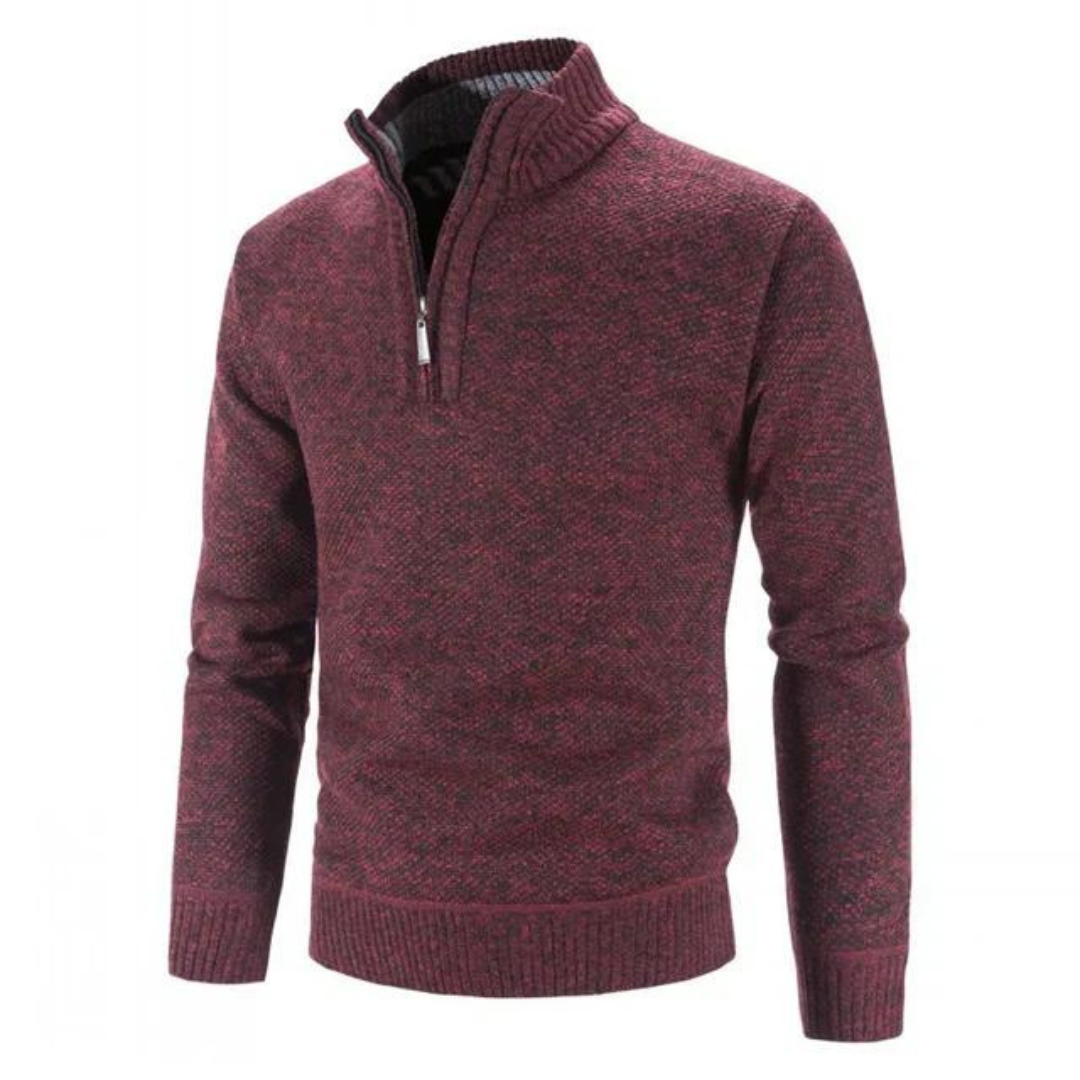 Sweter z Półgolfem i Półzamkiem – Gruby Dzianinowy Golf