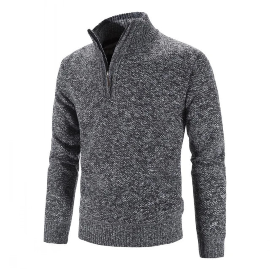 Sweter z Półgolfem i Półzamkiem – Gruby Dzianinowy Golf