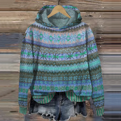 Luźna Vintage Bluza Z Kapturem Dla Pań