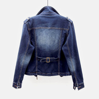 Kardigan w Stylu Vintage z Niebieskiego Dżinsu