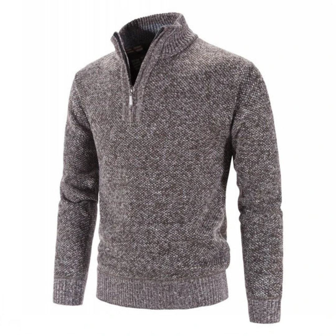 Sweter z Półgolfem i Półzamkiem – Gruby Dzianinowy Golf