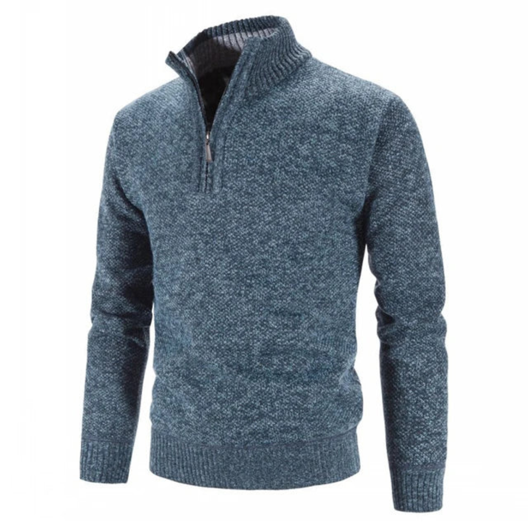 Sweter z Półgolfem i Półzamkiem – Gruby Dzianinowy Golf