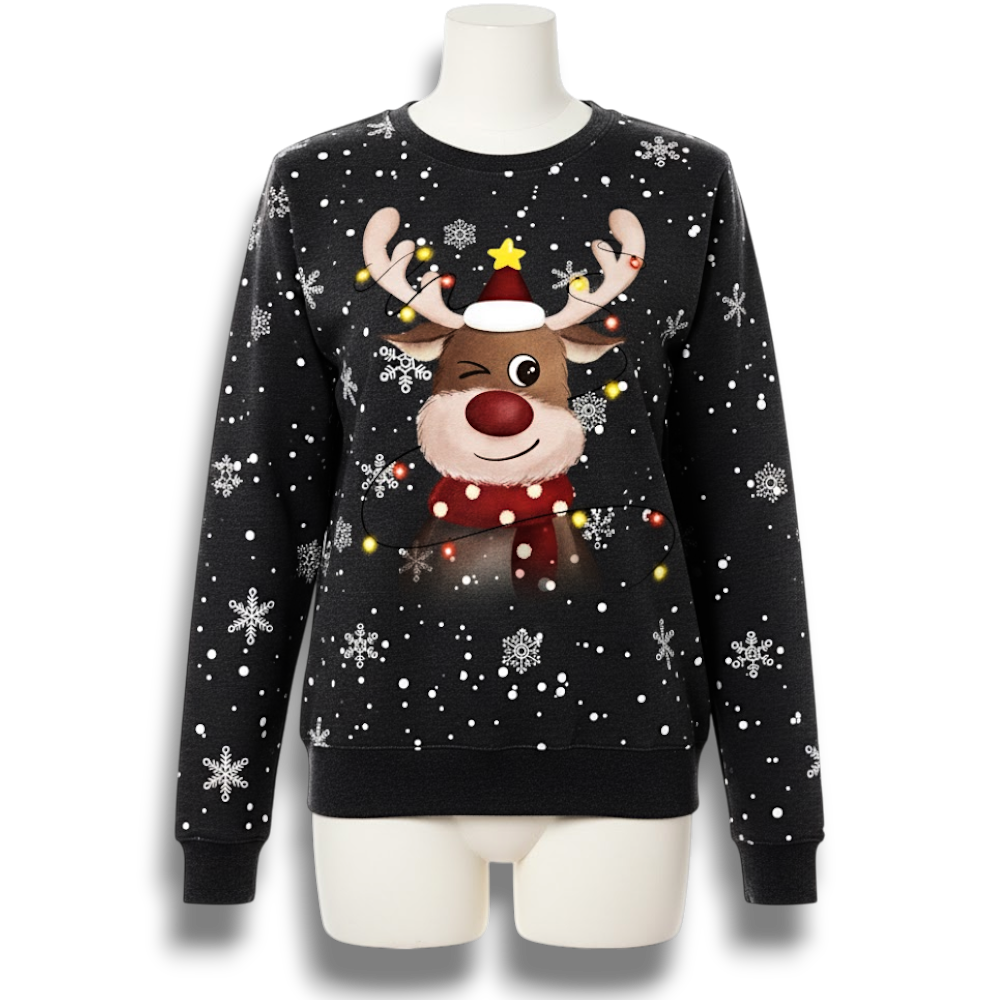 Sweter Świąteczny z Wzorem 3D – Stylowy Zimowy Sweter