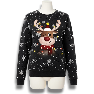 Sweter Świąteczny z Wzorem 3D – Stylowy Zimowy Sweter