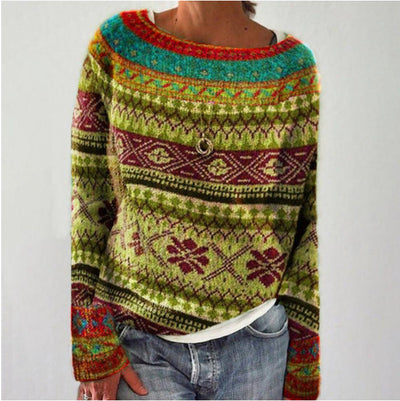 Damski Sweter Komfortowy | Elegancki Look Retro