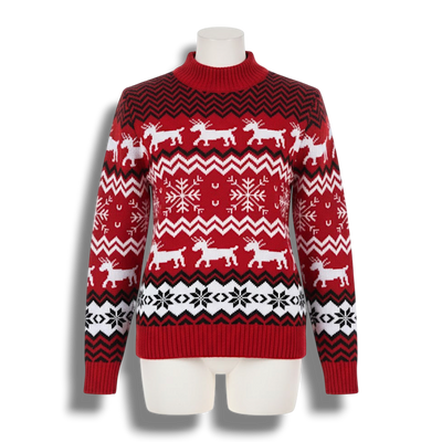 Przytulny Świąteczny Sweter – Dziany Sweter z Długim Rękawem