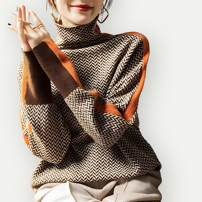 Sweter Dzianinowy z Golfem – Modny i Nowoczesny