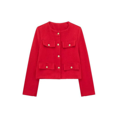 Stylowy Krótki Vintage Kardigan – Detale Z Guzikami