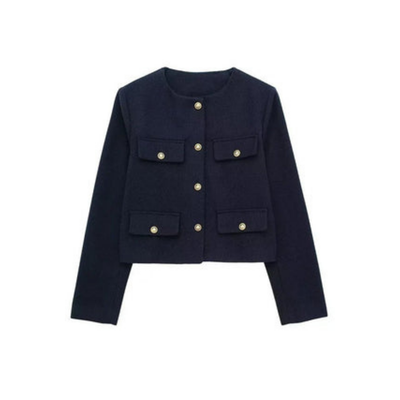 Stylowy Krótki Vintage Kardigan – Detale Z Guzikami