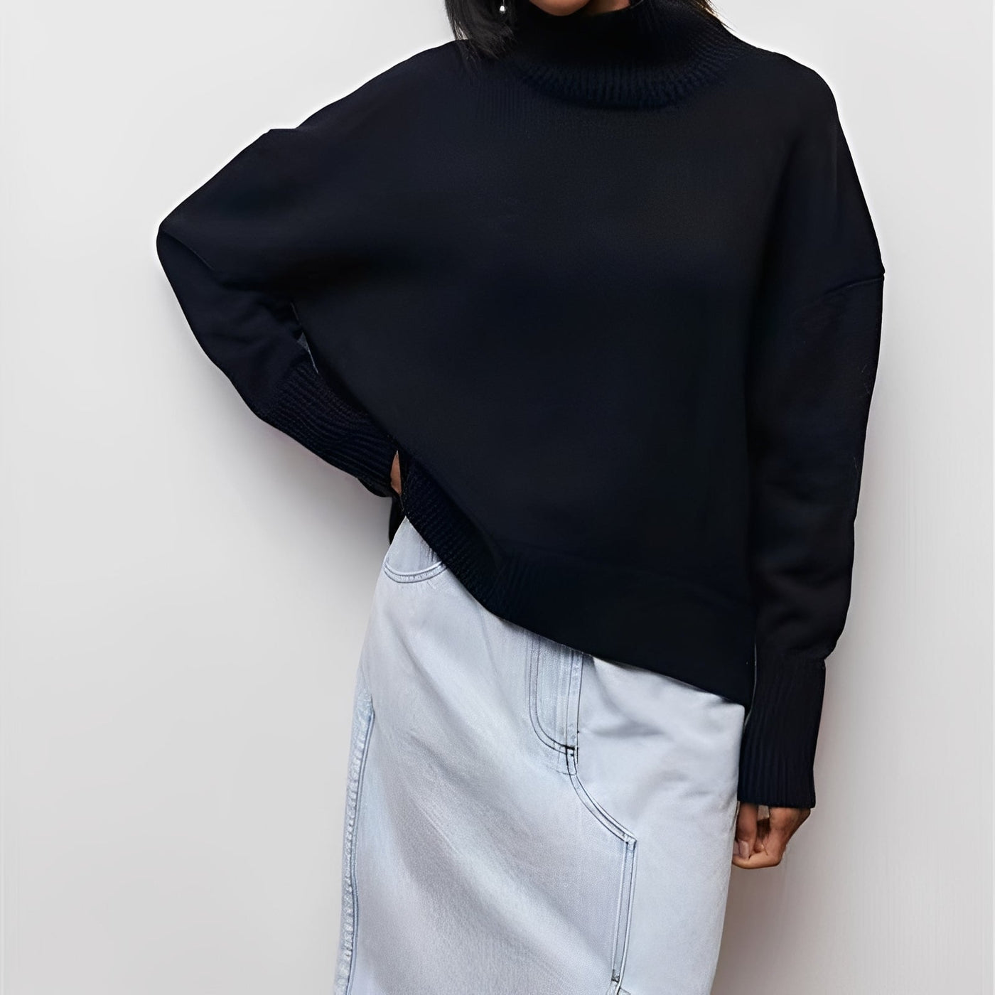 Damski Sweter Zimowy | Elegancki Z Warkoczowym Detalem