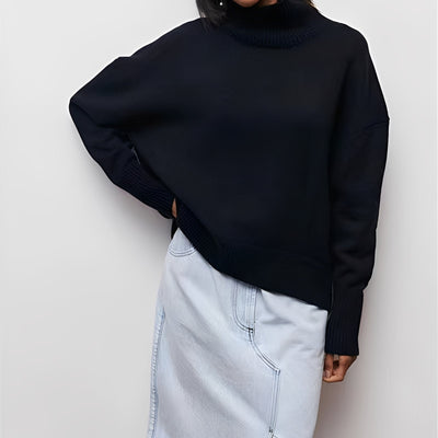 Damski Sweter Zimowy | Elegancki Z Warkoczowym Detalem