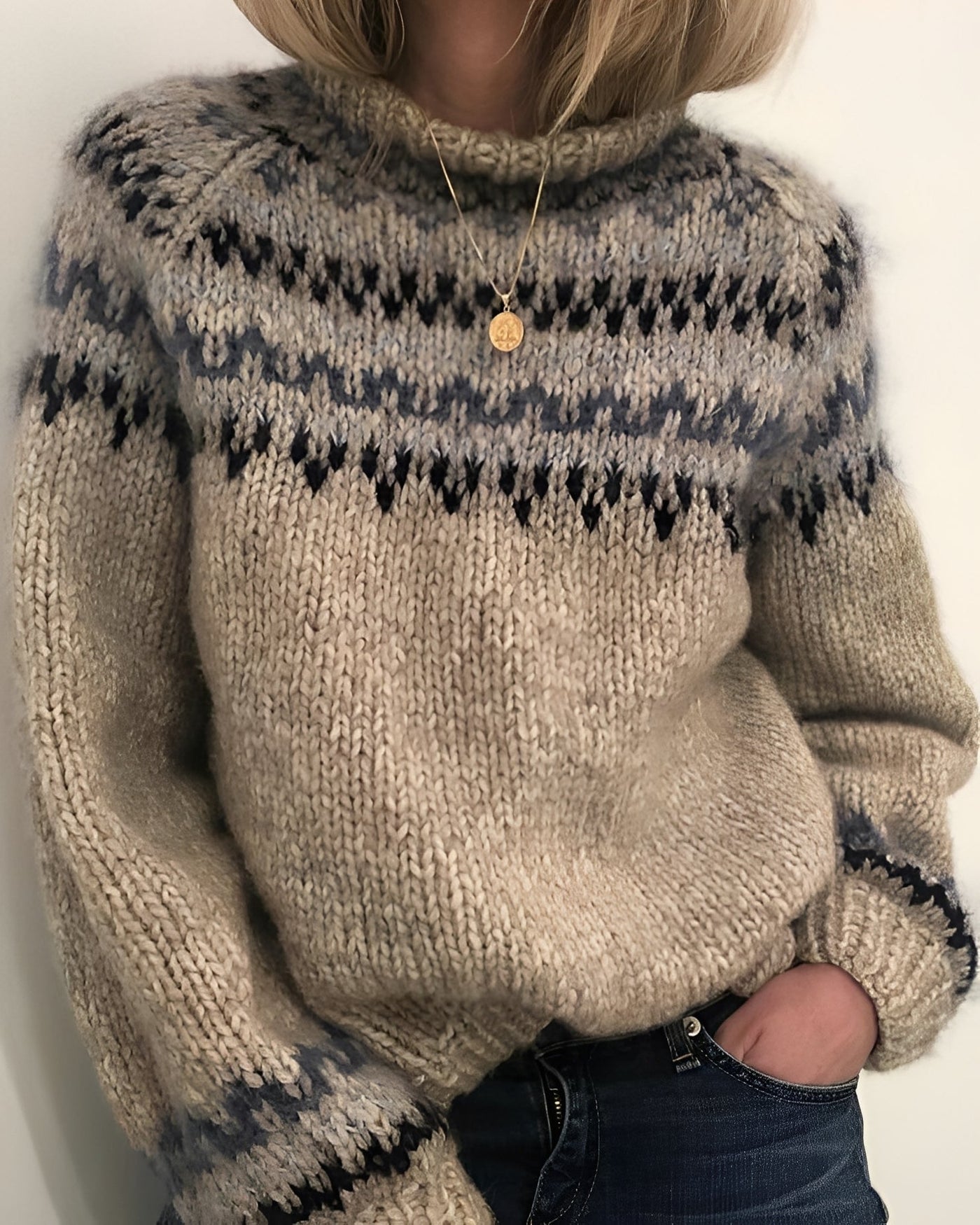 Damski Sweter Z Wysokim Kołnierzem | Klasyczny i Wygodny