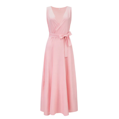 Maxi Sukienka Bez Rękawów Z Dekoltem V | Elegancki Styl
