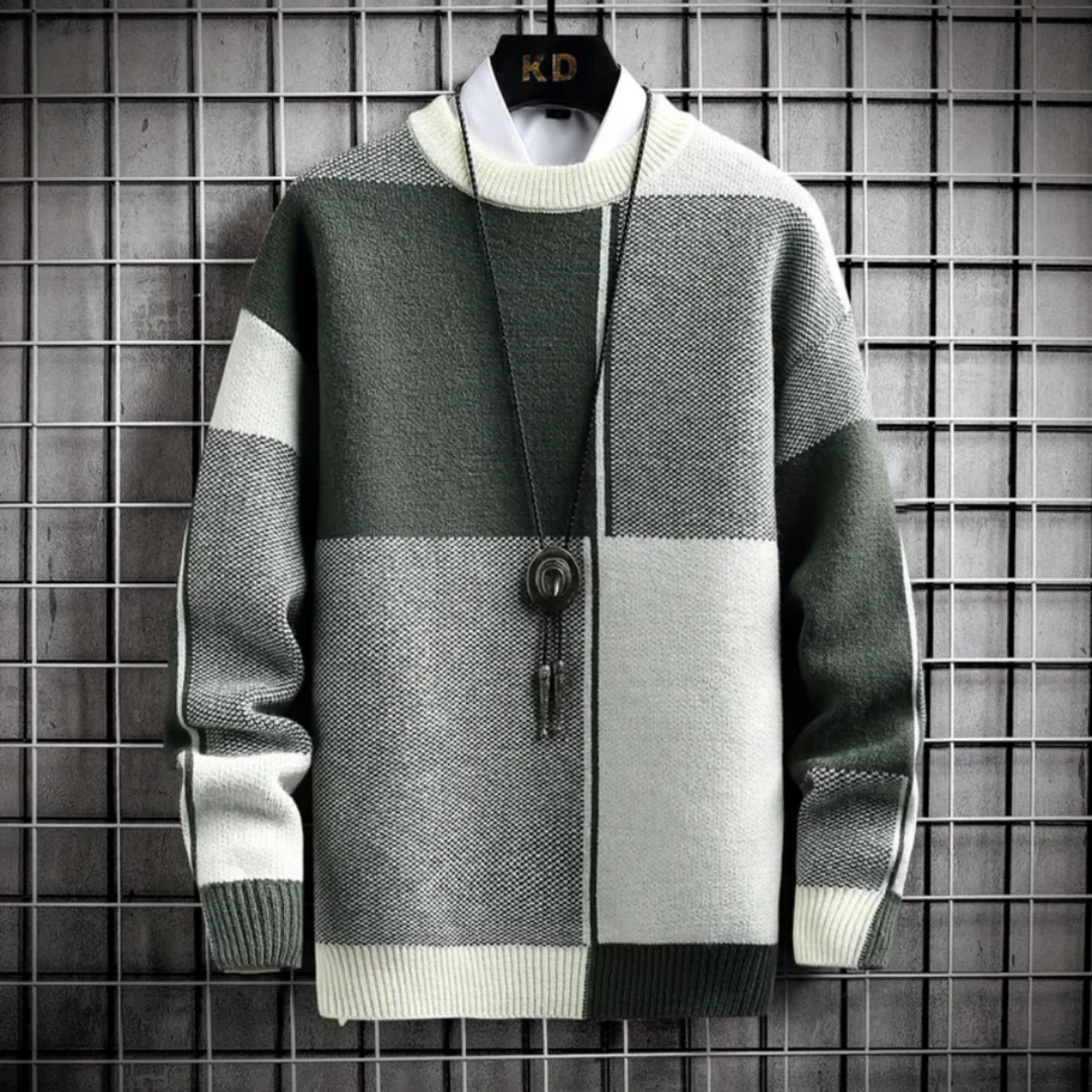 Sweter z Golfem w Blokowe Kolory – Sweter na Zimę