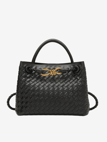 Stylowa Torebka Pleciona | Shopper Z Uchem Górnym