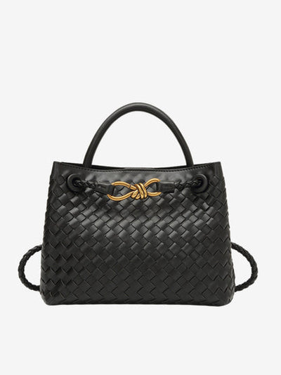 Stylowa Torebka Pleciona | Shopper Z Uchem Górnym