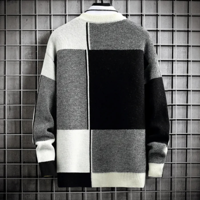 Sweter z Golfem w Blokowe Kolory – Sweter na Zimę
