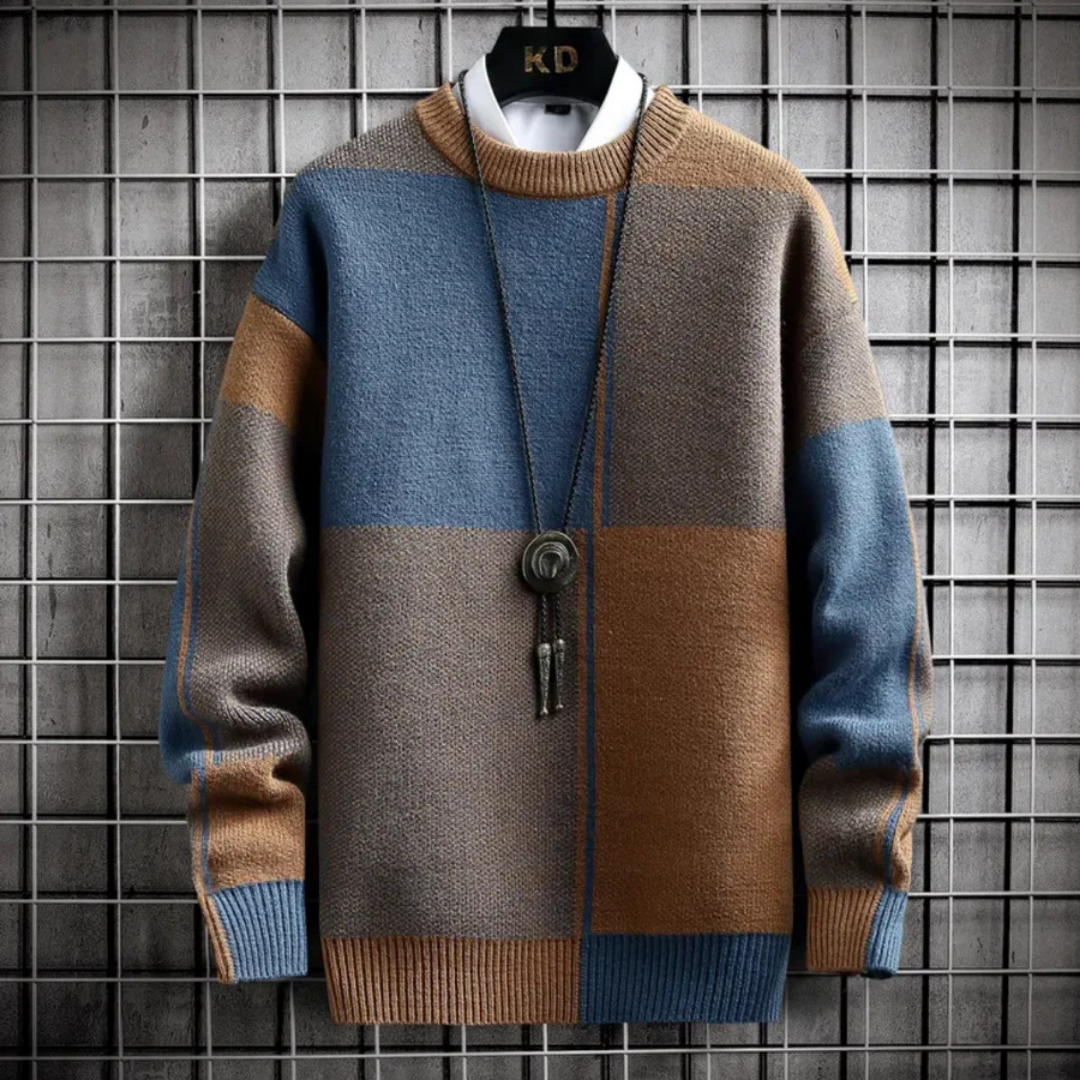 Sweter z Golfem w Blokowe Kolory – Sweter na Zimę