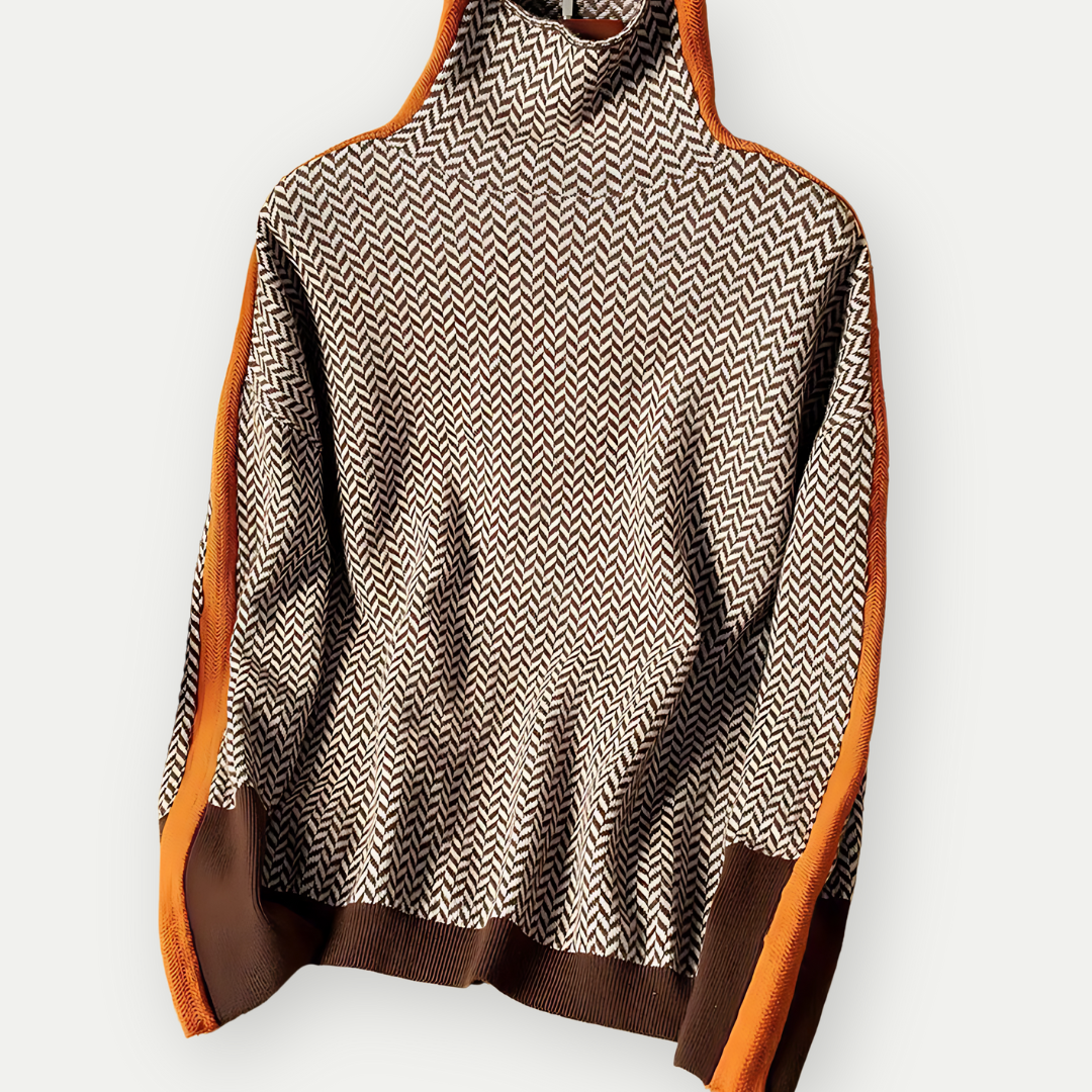 Sweter Dzianinowy z Golfem – Modny i Nowoczesny