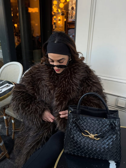 Stylowa Torebka Pleciona | Shopper Z Uchem Górnym