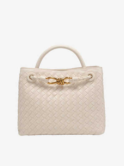 Stylowa Torebka Pleciona | Shopper Z Uchem Górnym