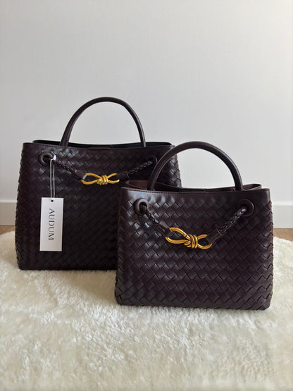 Stylowa Torebka Pleciona | Shopper Z Uchem Górnym