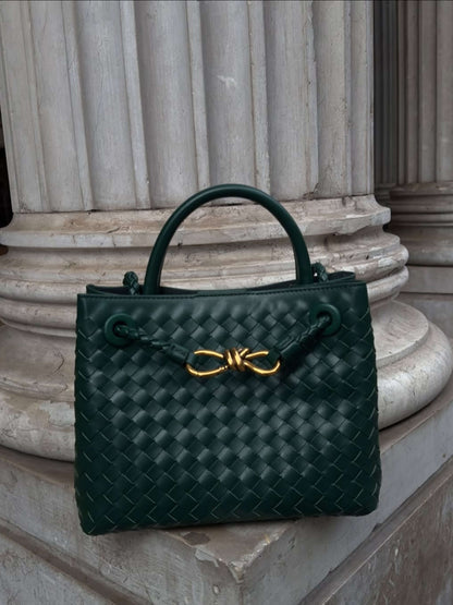 Stylowa Torebka Pleciona | Shopper Z Uchem Górnym