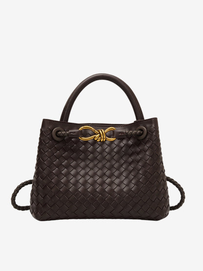 Stylowa Torebka Pleciona | Shopper Z Uchem Górnym