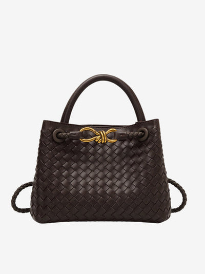 Stylowa Torebka Pleciona | Shopper Z Uchem Górnym