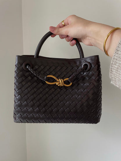 Stylowa Torebka Pleciona | Shopper Z Uchem Górnym
