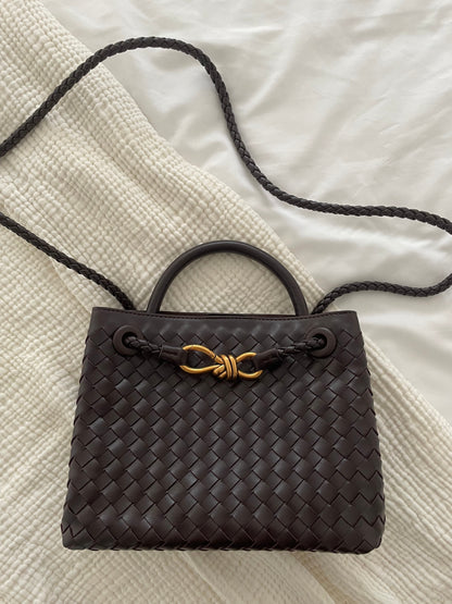 Stylowa Torebka Pleciona | Shopper Z Uchem Górnym