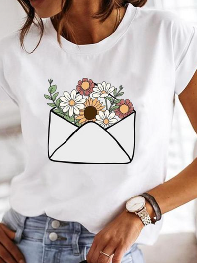 Damski Lekki Biały T-shirt | Idealny na Lato