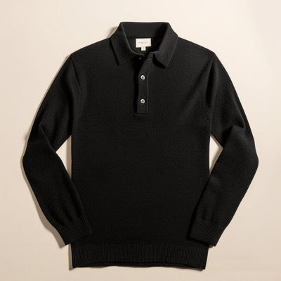 Sweter Polo z Długim Rękawem – Zimowy Sweter Dzianinowy