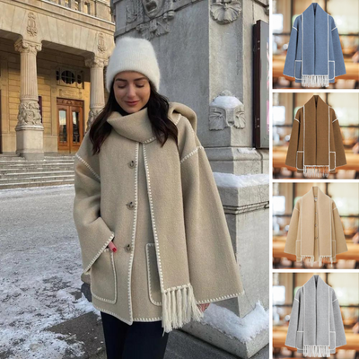 Elegancki Płaszcz | Zimowy Szalik I Styl
